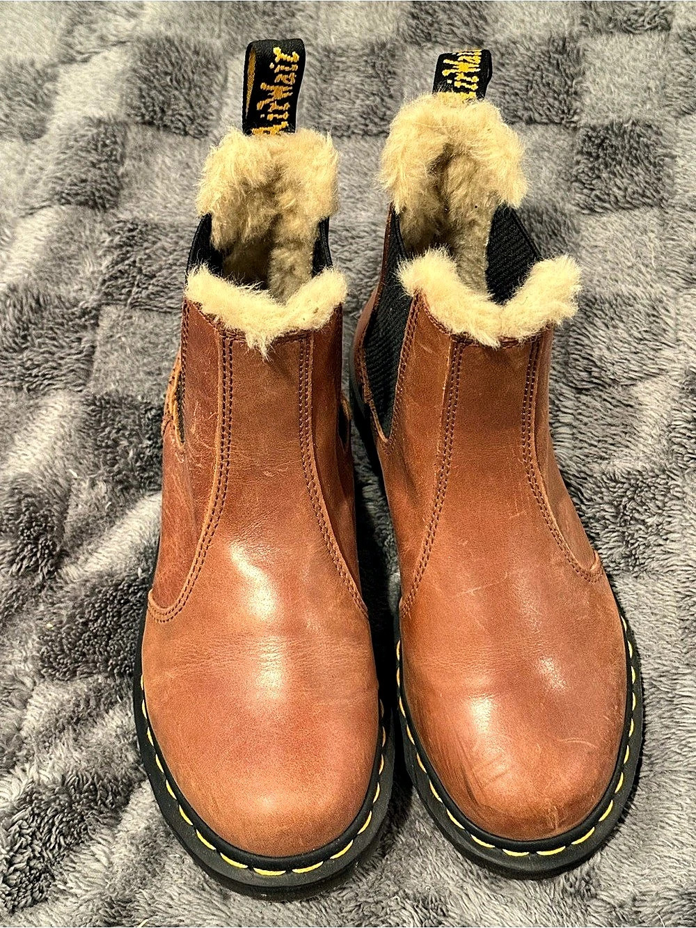 Dr. Martens 2976 Leonore Faux Fur Lined Chelsea Boots Brown Chelsea Boots
